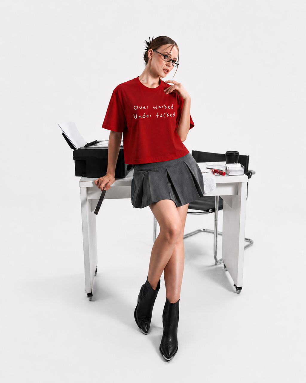 Overworked Crop Tee