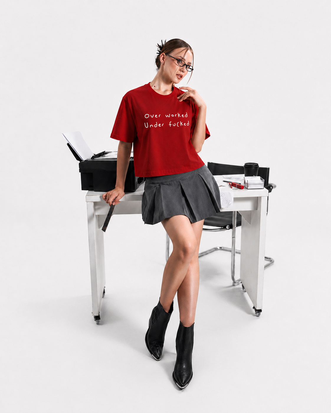 Overworked Crop Tee