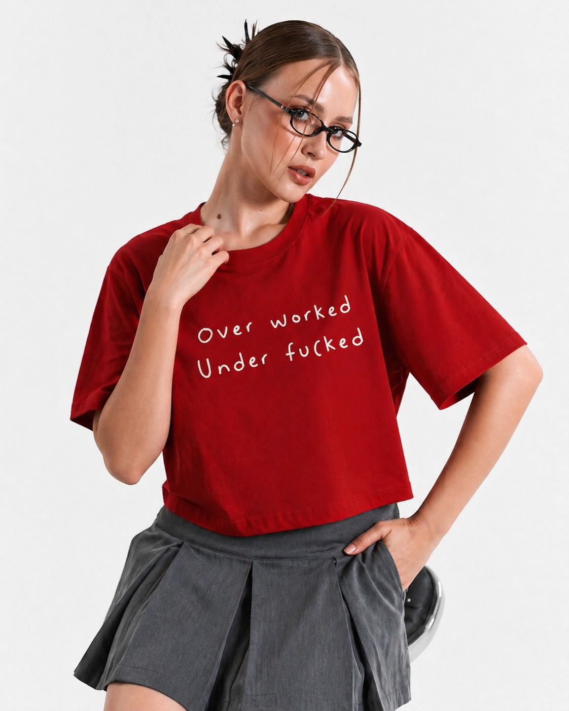 Overworked Crop Tee